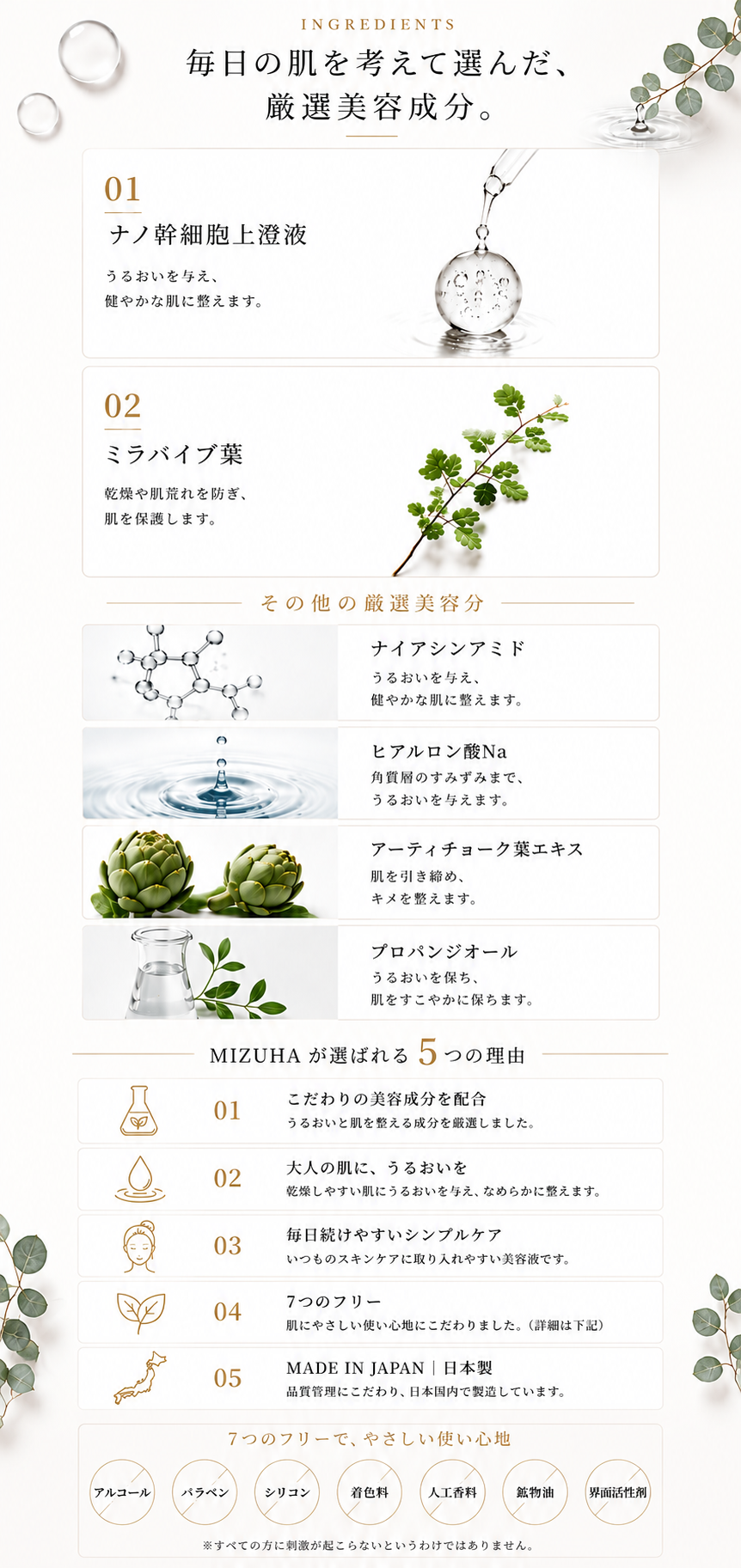 MIZUHA BEAUTY SERUM 厳選美容成分